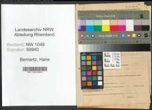 Entnazifizierung Hans Bernartz , geb. 01.01.1912 (Jurist)