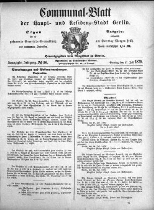 1879,30: No. 30, 27. Juli 1879