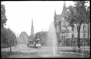Chemnitz. Carolastraße, Blick nach dem Stadttheater