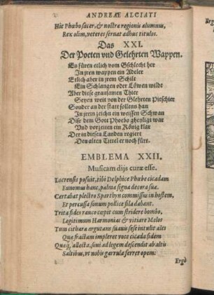 Emblema XXII. Musicam dijs curæ esse.