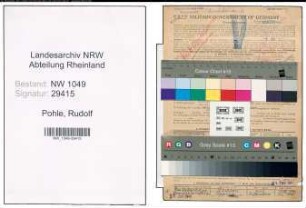 Entnazifizierung Rudolf Pohle , geb. 15.10.1893 (Baumeister)