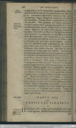 Caput XXIX. De variis lectionibus