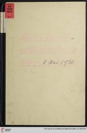Alte italienische Möbel und Gemälde aus Münchener Privatbesitz : Versteigerung in der Galerie Hugo Helbing, München: Donnerstag, den 8. Mai 1930