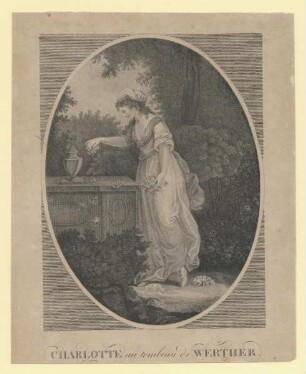 "Charlotte au tombeau de Werther". Lotte am Grab Werthers