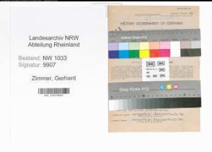 Entnazifizierung Gerhard Zimmer , geb. 18.10.1921 (Polizeibeamter)