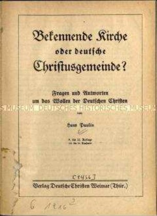Schrift der Deutschen Christen