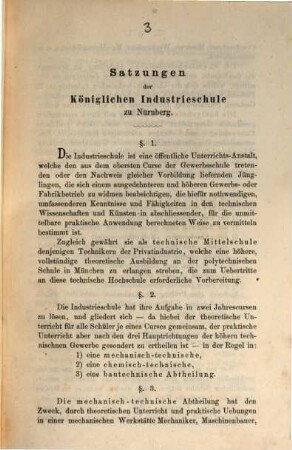 Satzungen der Königlichen Industrieschule zu Nürnberg