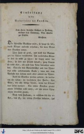 Einleitung in die Naturlehre der Knochen.