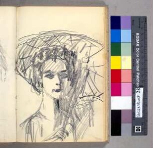 Frau Richartz mit Regenschirm