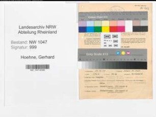 Entnazifizierung Gerhard Hoehne , geb. 13.12.1905 (Beamter)