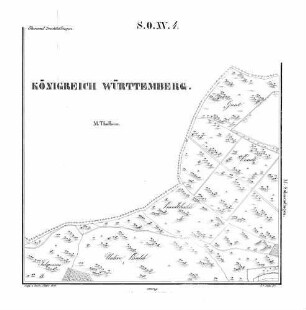 Kartenblatt SO XV 4 Stand 1849 (nur hohenzollerischer Teil)