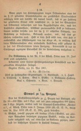 I. Stempel zu 1/24 Prozent