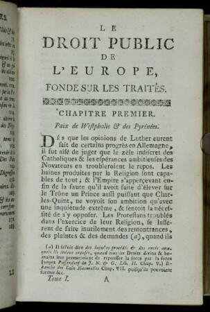 Le Droit Public De L'Europe, Fonde Sur Les Traités.