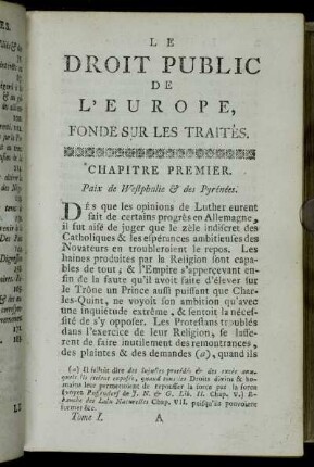 Le Droit Public De L'Europe, Fonde Sur Les Traités.