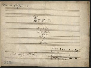 Konzerte; cemb, strings, cor (2); D-Dur