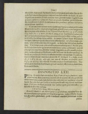 Dispositio LXXI. - LXXX.