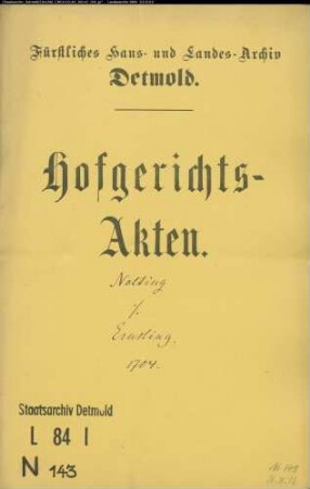 Nolting, Johann, Krüger zu Hagen gegen Johann Henrich Ernsting zu Hagen - Schuldforderung