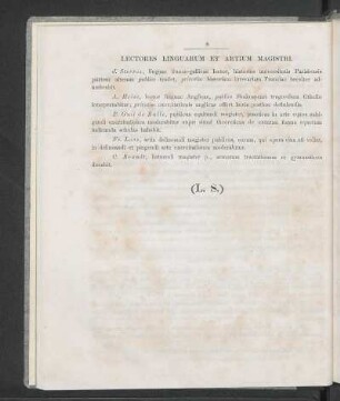 Lectores Linguarum Et Artium Magistri.