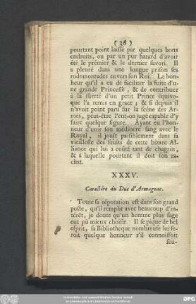 XXXV. Caractére du Duc d'Armagnac.