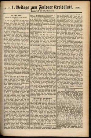Zweite Ausgabe vom Samstag, den 30. September 1899.
