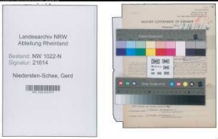 Entnazifizierung Gerd Niedersten-Schee , geb. 29.03.1922 (Schlosser)