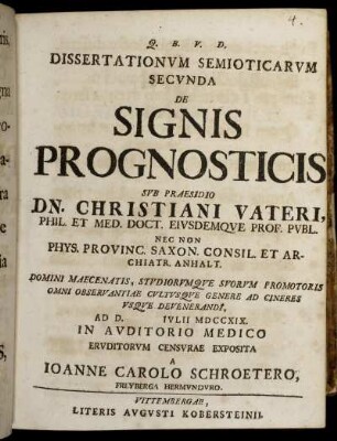 2: De Signis Prognosticis