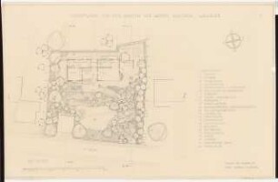 Garten Hultsch, Weilburg: Vorentwurf für die Gartengestaltung, Grundriss 1:100