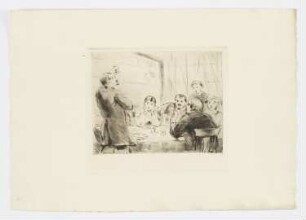 Mann spricht einen Toast aus, aus: Émile Zola, "Der Totschläger", Paris 1879