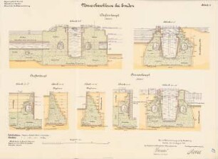 Neue Seeschleuse, Emden: Außenhaupt, Binnenhaupt: Schnitte 1:200