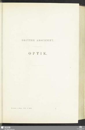 Dritter Abschnitt. Optik