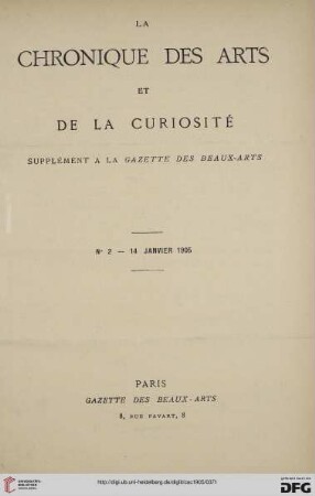 Supplément a la gazette des beaux-arts