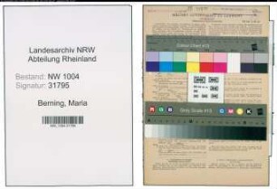 Entnazifizierung Maria Berning , geb. 25.03.1887 (Postassistentin)