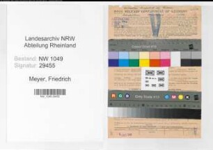 Entnazifizierung Friedrich Meyer , geb. 25.04.1895 (Betriebsfuehrer)