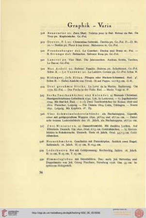 Graphik, Varia (Nr. 518-544)