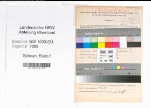 Entnazifizierung Rudolf Schoen, geb. 07.06.1893 (Polizeibeamter)