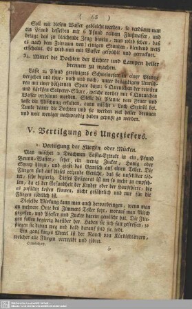 V. Vertilgung des Ungeziefers