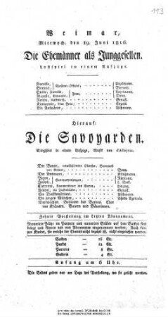 Die Ehemänner als Junggesellen
