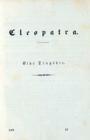Cleopatra. Eine Tragödie