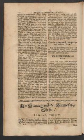 Am Sonntag nach der Himmelfarth Christi