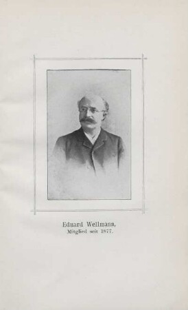 Tafel: Eduard Wellmann, Mitglied seit 1877