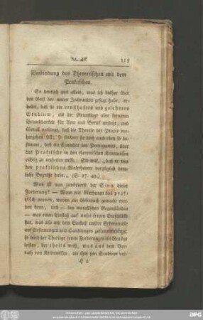 Verbindung des Theoretischen mit dem Praktischen.