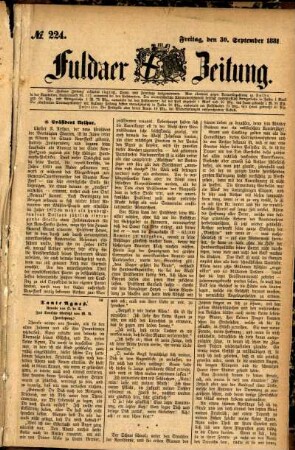 Ausgabe vom Freitag, den 30. September 1881.