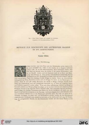 Beiträge zur Geschichte der Antwerpner Malerei im XVI. Jahrhundert