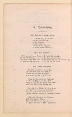 IV. Volkslieder