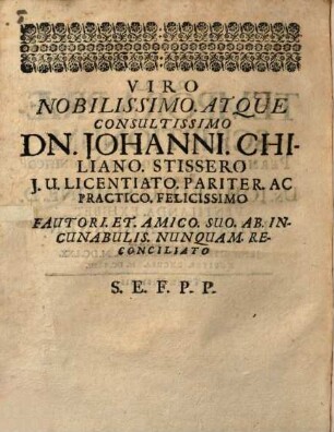 Tempora Praescriptionum Permissu. Supremorum. Magnifico Praesidente Dn. Joh. Georg. Simone. D. Ventilanda. Exhibet Johannes. A. Ronnen