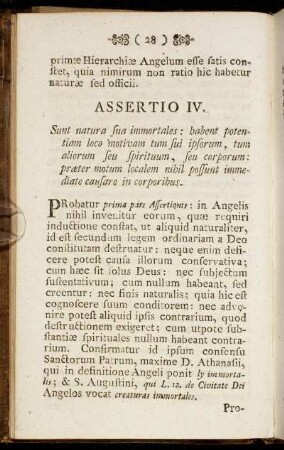 Assertio IV. Sunt natura sua immortales:[...] - Assertio VII. Admitti debet in illis libertas:[...]