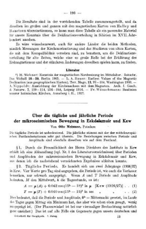 Über die tägliche und jährliche Periode der mikroseismischen Bewegung in Eskdalemuir und Kew