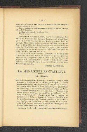 La Ménagerie Fantastique.