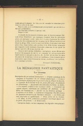 La Ménagerie Fantastique.