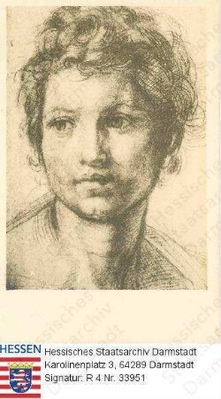 Großbritannien, London / Britisches Museum, Zeichnung, Studie über Johannes den Täufer, Kopfbild
